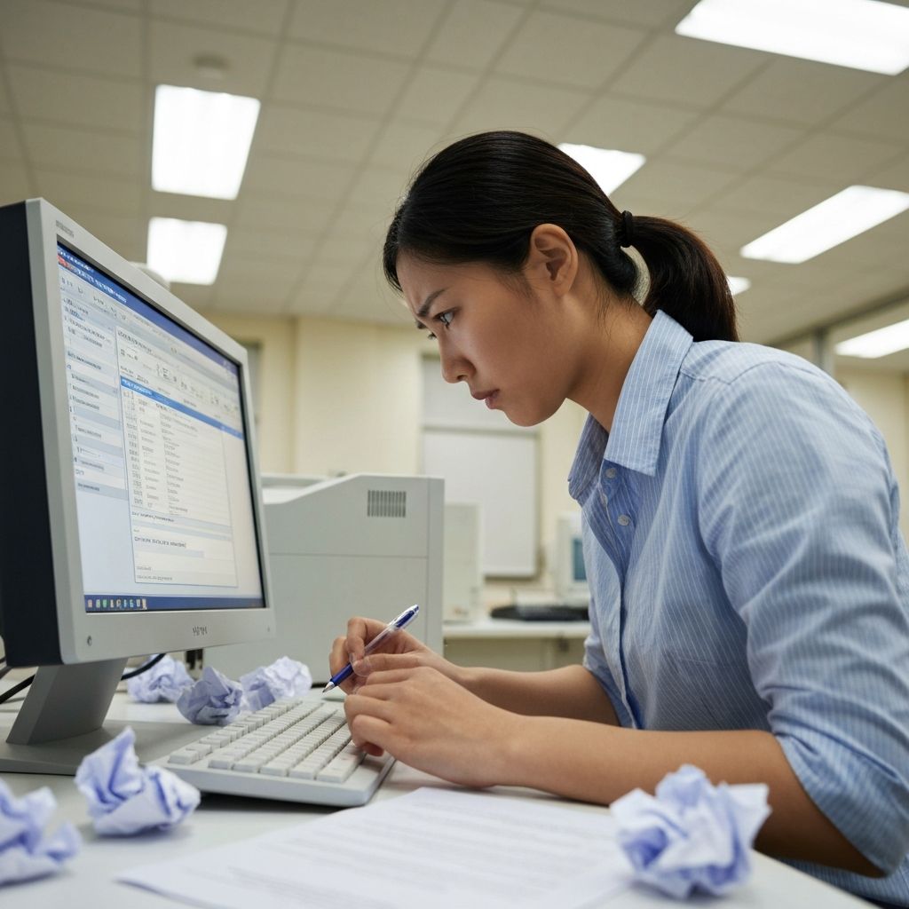 Nonprofit worker struggling with outdated technology