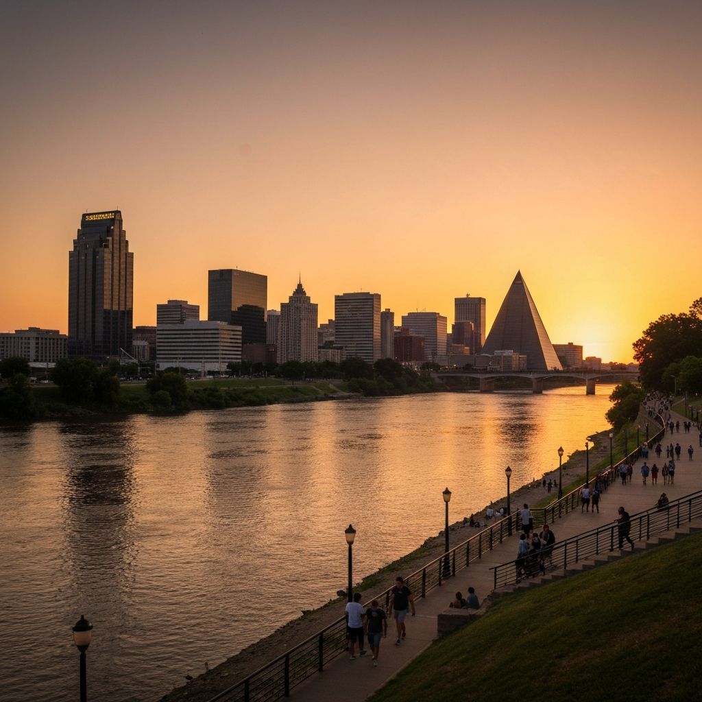 Memphis skyline at sunset